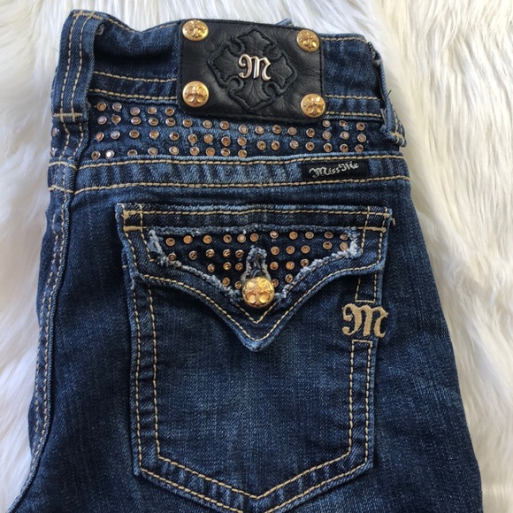 Miss Me Denim - Miss Me Gold Crystal Embellished size 30 boot cut
